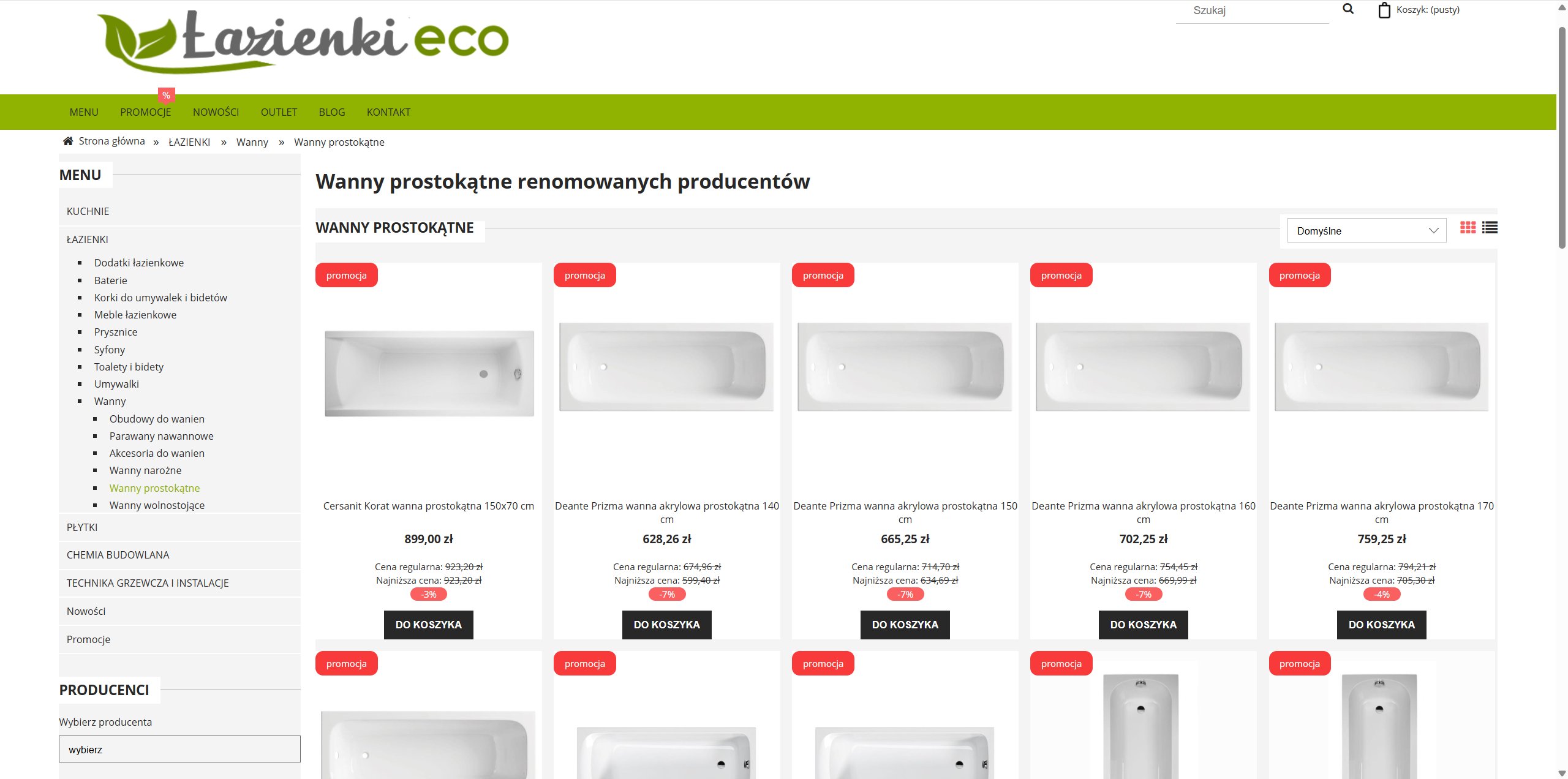 Wanna prostokątna - klasyka, która nigdy nie wychodzi z mody